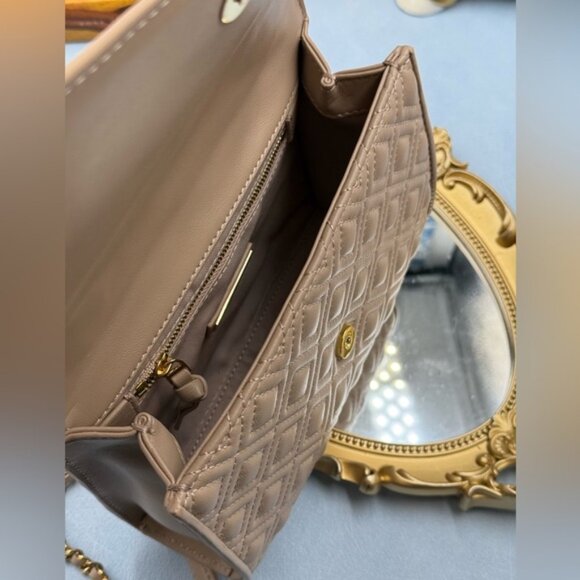 🆕 TORY BURCH 🧿 NWOT Fleming Small Convertible Shoulder Bag, Beige In Bedrock - Picture 11 of 14